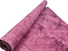 Dusky Pink & Berry Crocodile Embossed Design Polyester