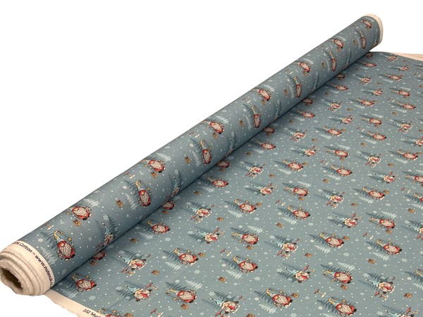 Santa Gnomes Printed Cotton