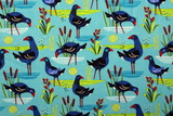 Early Birds Pukeko Printed Kiwiana Cotton
