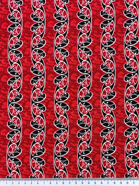 Red Koru Design Kiwiana Cotton