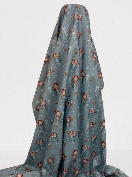 Santa Gnomes Printed Cotton