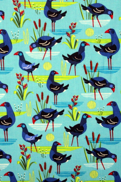 Early Birds Pukeko Printed Kiwiana Cotton