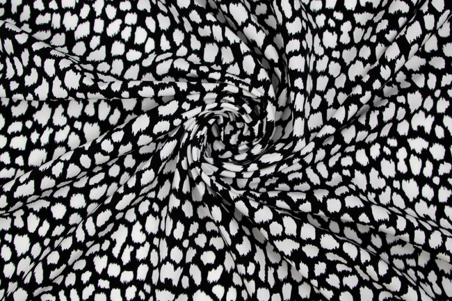 Black & White Leopard Print Polyester