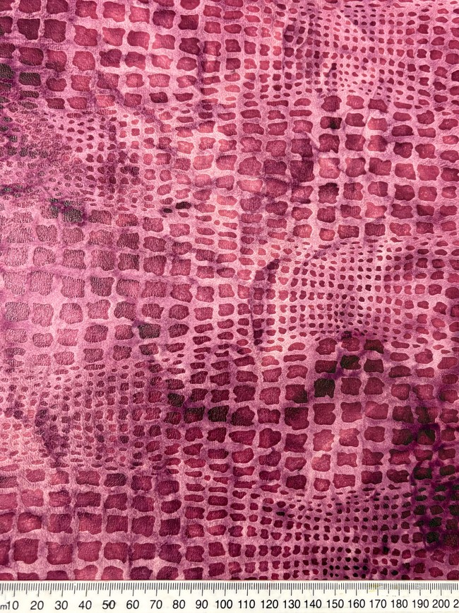 Dusky Pink & Berry Crocodile Design Embossed  Polyester