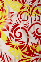 Red, Yellow & Beige Tones Pasifika Digital Printed Mini Matt