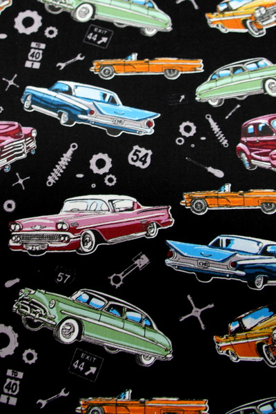 Classics on Black Printed Kiwiana Cotton