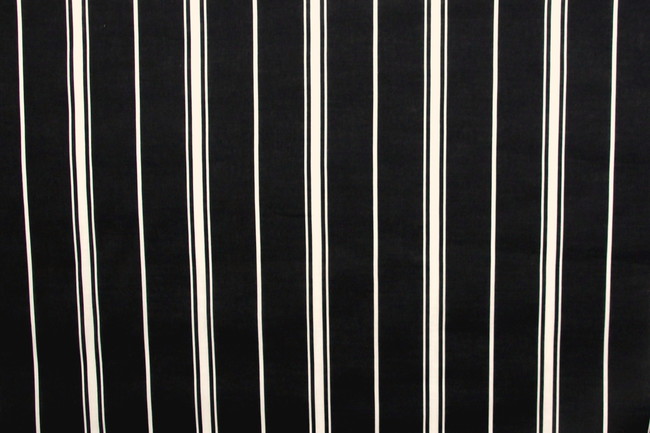 Ivory Stripes on Black Linen 