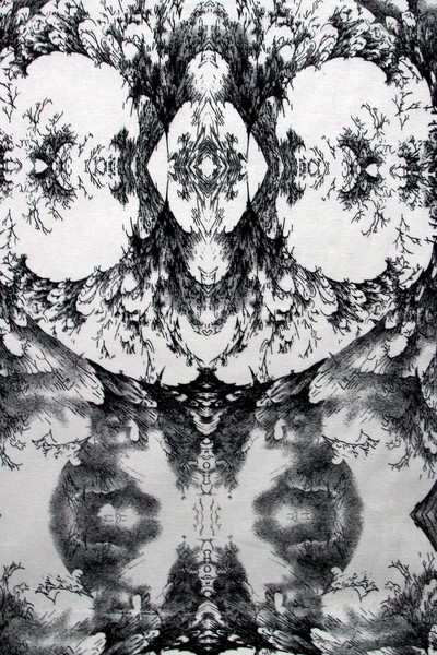 Black & White Graphic Tree Printed Linen Blend