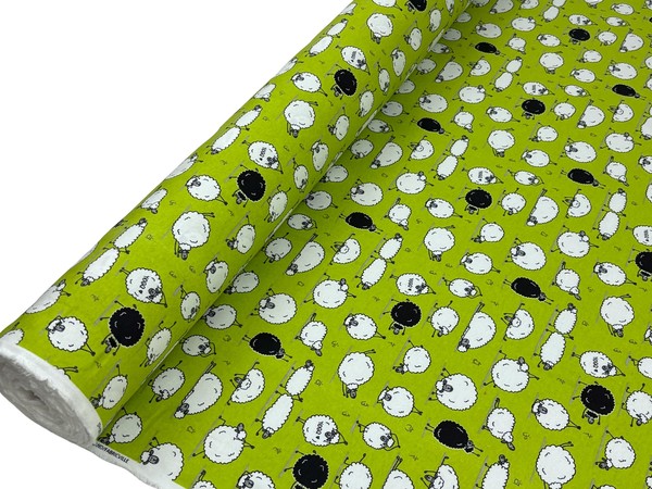 Sheep Yoga on Lemon Lime Winceyette