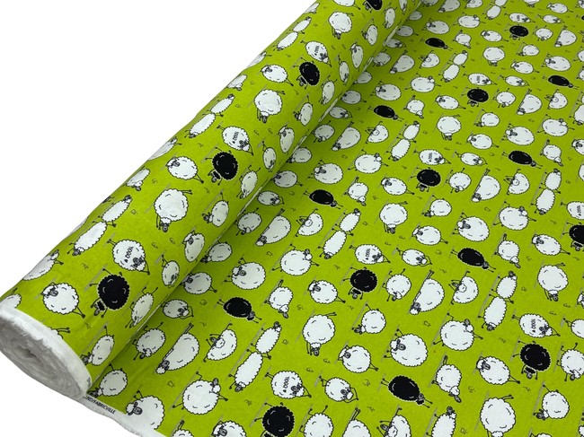 Sheep Yoga on Lemon Lime Winceyette