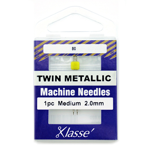 Size 80/2.0mm Twin Metallic Machine Needle
