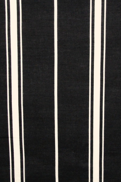 Ivory Stripes on Black Linen 