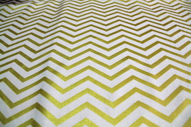 Gold Foil Chevron Printed Cotton
