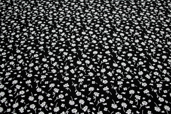 Black & White Flower Printed Rayon New Image
