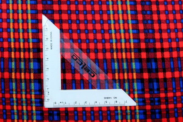 Bold Reds, Blue & Yellow Grid Light-weight Polyester