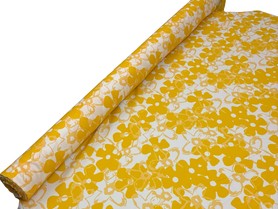 Yellow & White Floral Digital Printed Rayon