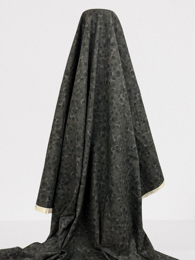 Charcoal Bubbles Printed Cotton