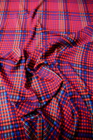 Bold Reds, Blue & Yellow Grid Light-weight Polyester