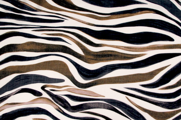 Zebra Print in Savannah Toned Printed Bamboo Cotton Blend