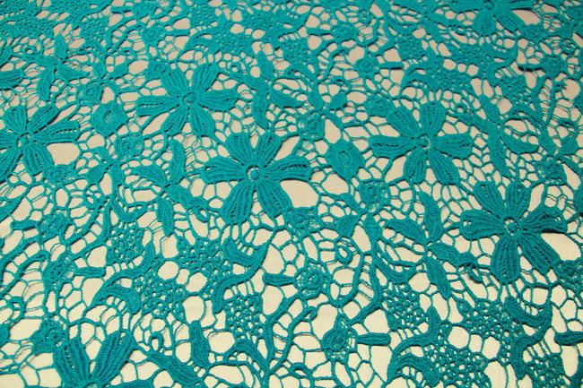 Bright Turquoise Guipure Lace