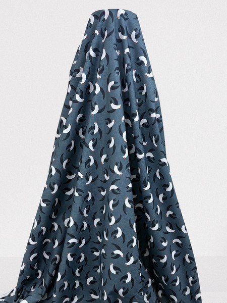 Swooping Seagulls Printed Cotton