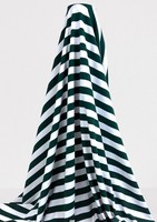 Bottle Green & White Striped Cotton Lycra