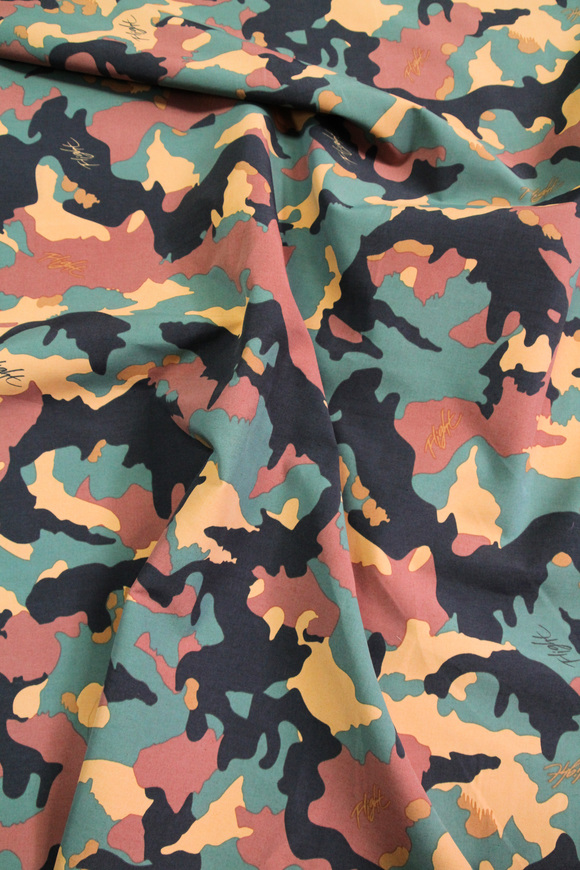 Green, Tan, Brown & Black Camo Shower-proof Nylon