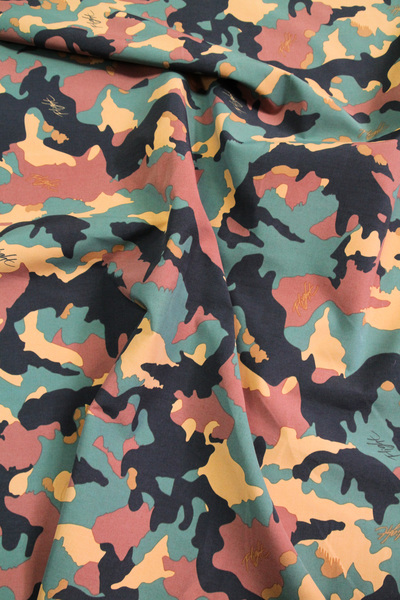 Green, Tan, Brown & Black Camo Shower-proof Nylon