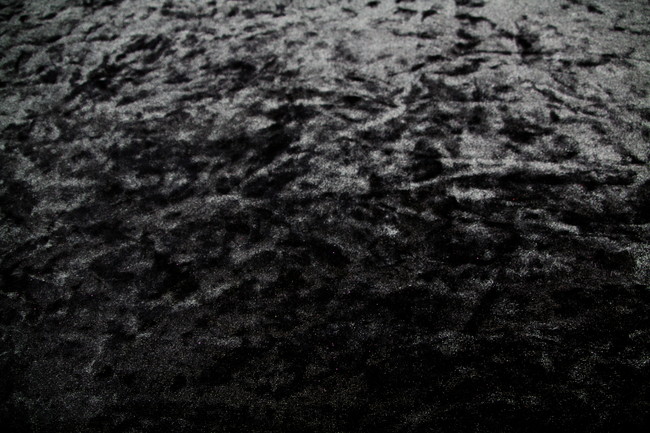 Jet Black Crushed Stretch Velvet