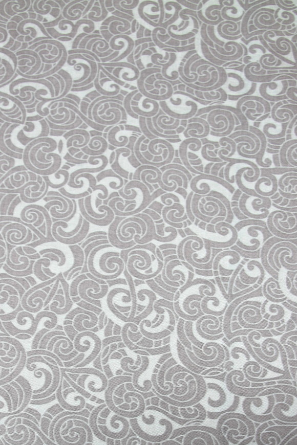 Silver/Grey Moko Design Kiwiana Cotton