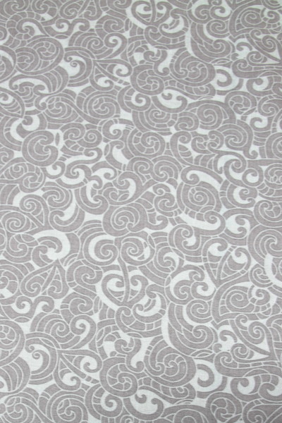 Silver/Grey Moko Design Kiwiana Cotton