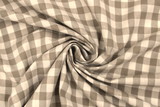Beige & White Gingham Cotton/Linen Blend