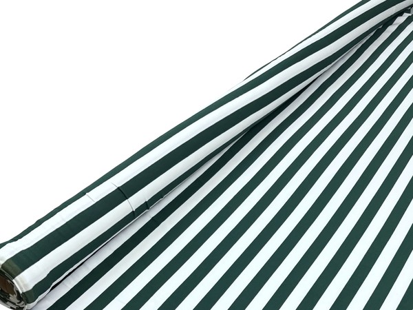 Bottle Green & White Striped Cotton Lycra