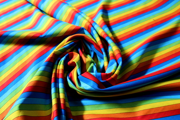 Rainbow Stripe Printed Cotton - Backstreet Bargains