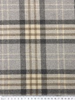 Grey & Neutral Tones Tartan Check Brushed Wool Blend