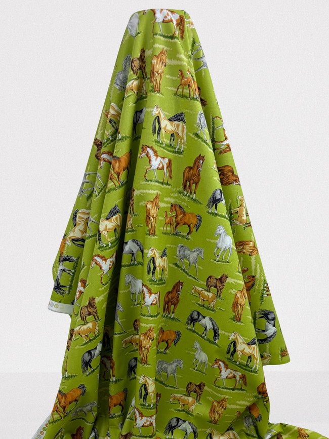 Country Horses Premium Printed Cotton