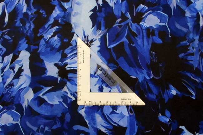Floral Blue Tones Digital Printed Rayon