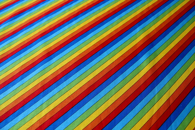 Rainbow Stripe Printed Cotton
