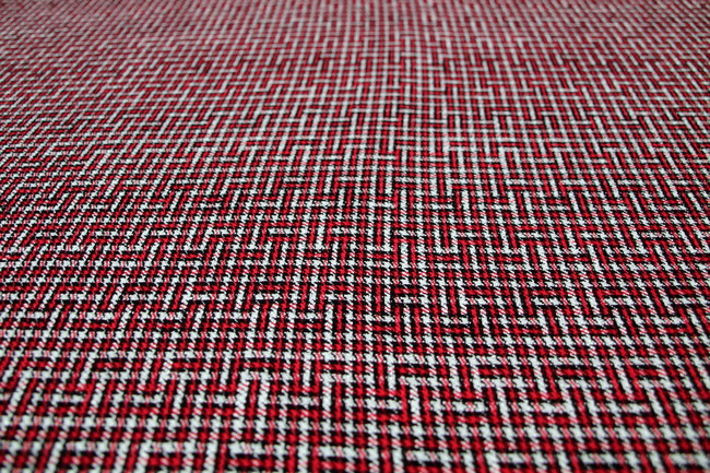 Red, Black & White Geometric Weave Wool Blend
