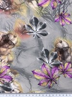 Smokey Forest Floral - Purple & Monochrome Rayon