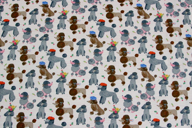 Poodle Party Printed Cotton