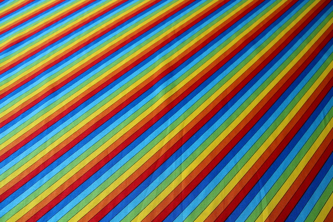 Rainbow Stripe Printed Cotton