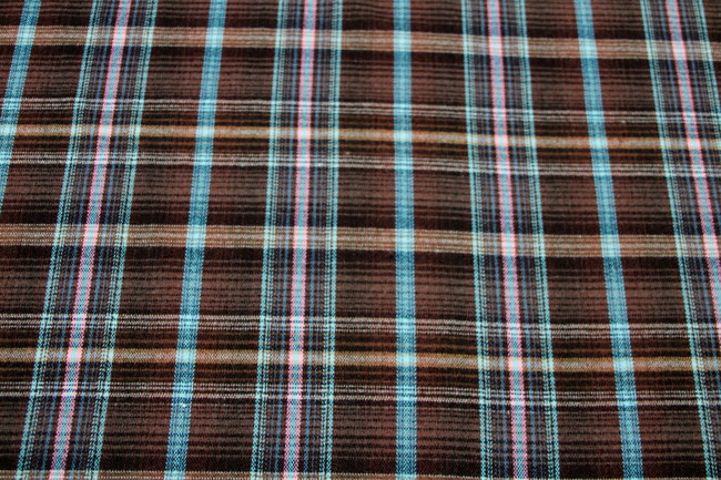 Brights on Chocolate Brushed Cotton Check