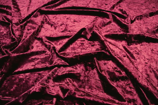 Deep Cranberry Crushed Stretch Velvet