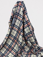 Blues, Orange & Cream Tartan Check Brushed Wool