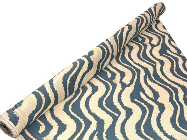 Mottled Blue Zebra Printed Bamboo Cotton Blend