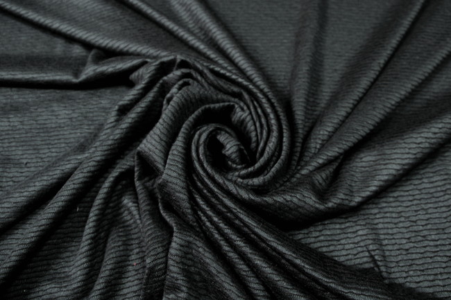* REMNANT - Black Super-Soft Ripples Viscose Knit
