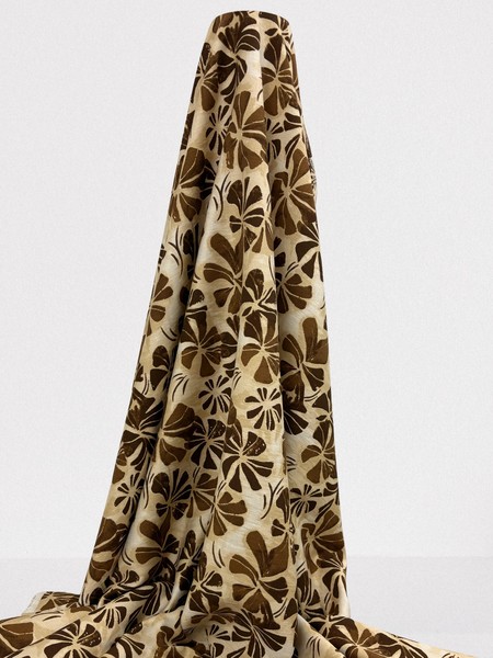 Floral in Browns Printed Bamboo Cotton Blend