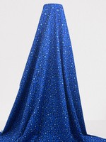 Garden Bed Flowers on Blue Printed Cotton