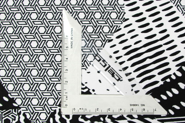 B & W Patch Print Stretch Cotton